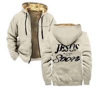 TINASI Josiah Queen Jesus Is Coming Back Soon Merch - Sudadera con capucha y cremallera, unisex, de manga larga, abrigo urbano, beige, XXS