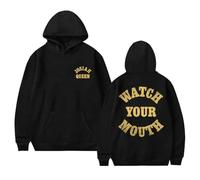 TINASI Josiah Queen Watch Your Mouth - Sudadera unisex de manga larga informal, Negro, XL