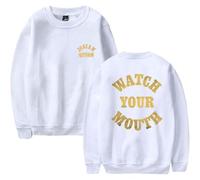 TINASI Josiah Queen Watch Your Mouth - Sudadera unisex informal de manga larga con cuello redondo, blanco, S