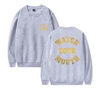 TINASI Josiah Queen Watch Your Mouth - Sudadera unisex informal de manga larga con cuello redondo, gris, XXS