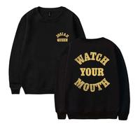 TINASI Josiah Queen Watch Your Mouth - Sudadera unisex informal de manga larga con cuello redondo, Negro, S