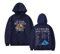 TINASI Milo J La Vida Era Mas Corta Merch - Sudadera unisex de manga larga informal, azul marino, L