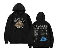 TINASI Milo J La Vida Era Mas Corta Merch - Sudadera unisex de manga larga informal, Negro, XXL