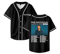 TINASI Phil Wickham Song of The Saints Tour 2026 Merch - Camiseta de béisbol con cuello en V, unisex, manga corta, ropa de calle, Negro, 4XL