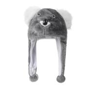 TINAYAUE Lindo gorro de animal de dibujos animados unisex de peluche gorro de animal koala, loro, oso negro, panda, interesante juego de rol, sombreros divertidos accesorios para fotos para cosplay