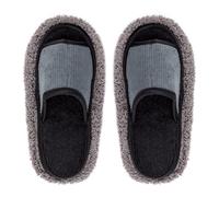 TINAYAUE Pantuflas unisex de piso para hombres y mujeres, pantuflas de casa a rayas, antideslizantes, zapatos de limpieza, Gery, 39 1/3 EU