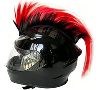 TINAYAUE Peluca de casco Mohawk, postizo de pelo sintético de halcón punk, reutilizable, adhesivo, accesorios para motocicleta, ciclismo, carreras, esquí, cosplay, Halloween, decoración de disfraces