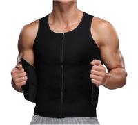 TINBOSE Chaleco Sauna Reductor De Cintura For Hombre - Traje Masculino Con Doble Cinturón Moldeador Corporal For Adelgazar La Grasa Abdominal, Ideal For El Gimnasio Y Entrenamiento(Medium)