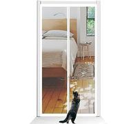 TINBOSE Protector de puerta antimosquitos, malla, evita que las mascotas se escapen, antiarañazos, a prueba de polvo, cremallera, red de separación para perros y gatos (100 x 220 cm)