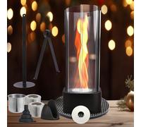 Tinboto Chimenea Bioetanol Chimenea de Sobremesa con Llama giratoria, Chimeneas de Bioetanol para Interior y Exterior, Chimenea Decorativa- Decoración para Patios y Jardines Table Fireplace