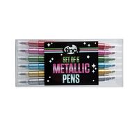 Tinc Bolígrafos metálicos de doble punta | Una gama de 6 hermosos colores brillantes | Paquete perfecto para actividades de arte y manualidades, tareas | Un juego de 6