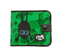 Tinc Cartera Deportiva al Aire Libre Triple para niños con Tarjetas y Bolsillo con Cremallera para Monedas, Color Verde, de 20 Pulgadas