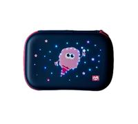 Tinc Estuche Iluminado con Compartimento rígido con Cremallera, Soportes para bolígrafos y Bolsillos de Red para Tus artículos de papelería, Personaje de Hilo de Caramelo, Azul Marino y Rosa, Azul
