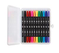 Tinc - Juego de 12 bolígrafos de punta fina y punta de fieltro, color negro