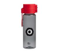Tinc Kronk Botella de agua con cerradura a prueba de fugas, diseño de personajes tribales, Negra/Roja, 500 ml