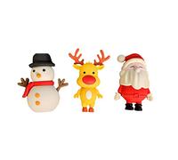 Tinc Lindos borradores de Navidad, rellenos de calcetines para niños, paquete de tres, divertidos artículos de papelería para niños, multicolor