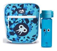 Tinc Lonchera aislada para niños + botella de agua abatible y clip para niños y niñas, correa ajustable + soporte para botella, bolsa térmica resistente al agua a prueba de fugas para la escuela o el