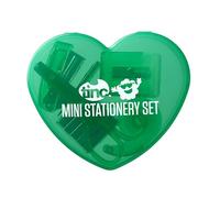Tinc Mini juego de papelería, vitrina en forma de corazón, verde, talla única, incluye tijeras, sacapuntas, dispensador de cinta adhesiva, engrapadora y grapas (5 artículos en el juego), perfecto para