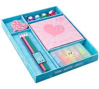 Tinc Set de regalo de papelería para la escuela o el hogar | Incluye cuaderno, subrayadores, gomas de borrar, sacapuntas, lápices | Kit de iniciación de papelería | Rosa