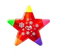 Tinc SNWSTRHL - Rotulador 5 en 1 con forma de copo de nieve multicolor para niños, color rojo, relleno de calcetín de Navidad, resaltador de Navidad