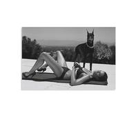 TINCHEW Helmut Newton Doberman - Tapiz de pared para dormitorio, decoración del hogar, sala de regalo, estética, 60 x 90 cm