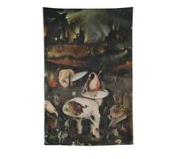 TINCHEW Póster de El jardín de las delicias terrenales Hieronymus Bosch, tapices artísticos para pared, regalo, sala de estar, dormitorio, decoración, tapiz, obras de arte, 152 x 228 cm