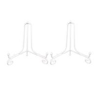 Tincogo (2 Piezas Hierro Pantalla Soporte Blanco Hierro Caballete para Libros de Cocina, Fotos, Platos Decorativos,Bowl,Placas, Tablets,12 Pulgadas