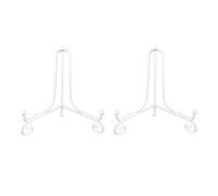Tincogo (2 Piezas Hierro Pantalla Soporte Blanco Hierro Caballete para Libros de Cocina, Fotos, Platos Decorativos,Bowl,Placas, Tablets,6 Pulgadas