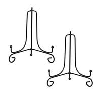 Tincogo (2 piezas) Hierro Pantalla Soporte Negro Hierro Caballete para libros de cocina, fotos, platos decorativos ,Bowl ,placas, tablets,8 pulgadas