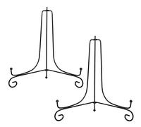 Tincogo (2 piezas) Hierro Pantalla Soporte Negro Hierro Caballete para libros de cocina, fotos, platos decorativos ,Bowl ,placas, tablets,10 pulgadas