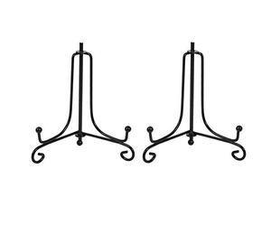 Tincogo (2 piezas) Hierro Pantalla Soporte Negro Hierro Caballete para libros de cocina, fotos, platos decorativos ,Bowl ,placas, tablets,4 pulgadas