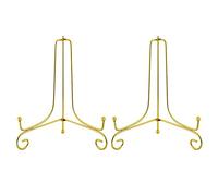 Tincogo (2 Piezas Hierro Pantalla Soporte Oro Hierro Caballete para Libros de Cocina, Fotos, Platos Decorativos,Bowl,Placas, Tablets,8 Pulgadas