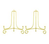 Tincogo (2 Piezas Hierro Pantalla Soporte Oro Hierro Caballete para Libros de Cocina, Fotos, Platos Decorativos,Bowl,Placas, Tablets,6 Pulgadas