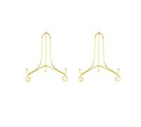 Tincogo (2 Piezas Hierro Pantalla Soporte Oro Hierro Caballete para Libros de Cocina, Fotos, Platos Decorativos,Bowl,Placas, Tablets,4 Pulgadas