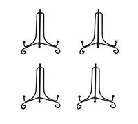 Tincogo (4 unidades de soporte de exhibición de hierro, soporte de placa de caballete de hierro negro, soporte para fotos