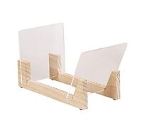 Tincogo Estanterias para Discos de Vinilo,Almacenamiento Discos Vinilo,Soporte para Discos de Vinilo de madera maciza con soporte de acrílico transparente,diseño premium, Capacidad 50 Álbumes,Natural