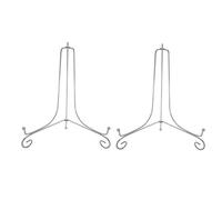 Tincogo Plata (2 Piezas) Hierro Pantalla Soporte Plata Hierro Caballete para Libros de Cocina, Fotos, Platos Decorativos,Bowl,Placas, Tablets,12 Pulgadas