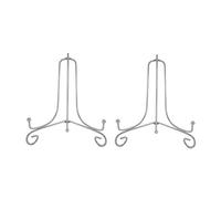 Tincogo Plata (2 Piezas) Hierro Pantalla Soporte Plata Hierro Caballete para Libros de Cocina, Fotos, Platos Decorativos,Bowl,Placas, Tablets,6 Pulgadas