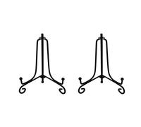 Tincogo Soporte de exhibición de hierro, hierro negro caballete placa foto soporte soporte de exhibición, muestra marcos 3,5 pulgadas Negro