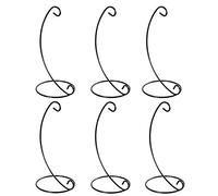 Tincogo Soporte de Exhibición de Ornamento - Soporte para Adornos de Hierro para Colgar Bola de Cristal, Plantas de Aire, Terrarios, Decoraciones de Navidad - Altura de 23 cm - Negro (Pack de 6)
