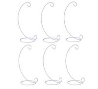 Tincogo Soporte de Exhibición de Ornamento - Soporte para Adornos de Hierro para Colgar Bola de Cristal, Plantas de Aire, Terrarios, Decoraciones de Navidad - Altura de 23 cm - Blanca (Pack de 6)