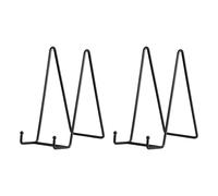 Tincogo Soportes para Platos Decorativos de Mesa - Juego de 2 Caballetes Metálicos de Hierro - Expositor para Marco de Fotos, Cuadro, Libro, Discos de Vinilo o Arte - Altura: 20,3 cm - Negro