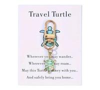Tindo Travel Turtle - Tarjeta de regalo hecha a mano con colgante para amigos y familiares, tarjeta de felicitación y mensaje para cualquier ocasión