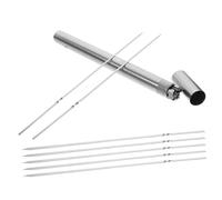 TINEASUR 1 juego Brochetas Inoxidable para Barbacoa Accesorios Reutilizables para Asados Exterior para y Reuniones Familiares