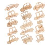 TINEASUR 15piezas Tarjetas De Madera para De Forma De Coche De Cartón para Fotografía De Crecimiento Mensual y