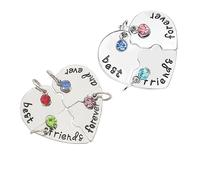 TINEASUR 2 Juegos De Collar De Buen Para Mujer Collares De Corazón Collar De Costura De Plata Collar De Cuatro Costuras Collar De Costura De Amistad Collar De Amistad Para Siempre