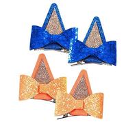 TINEASUR 2 Pares pinzas para el pelo lazo de pelo de lentejuelas de oreja de conejo accesorios para el cabello de niña hair clips horquillas moño lindas pinzas para el cabello Metal