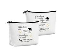TINEASUR 2 Piezas Bolsa de Cosméticos Frases Motivacionales, Tamaño Pequeño, Material Duradero, para Mochila y Uso Escolar, Neceser Compacto para Maquillaje y Viaje, Adecuado para