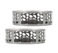TINEASUR 2 Piezas Calentador de Té con Base Calentadora Hueca de Acero Inoxidable Forma de Flor para Mantener Caliente el Té Casa Oficina
