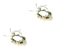 TINEASUR 2 Piezas de pelo de halloween trajes de festival para mujeres diadema de niñas tocados de novia tiaras de novia guirnalda de flores de lirio diadema de mujer Beige